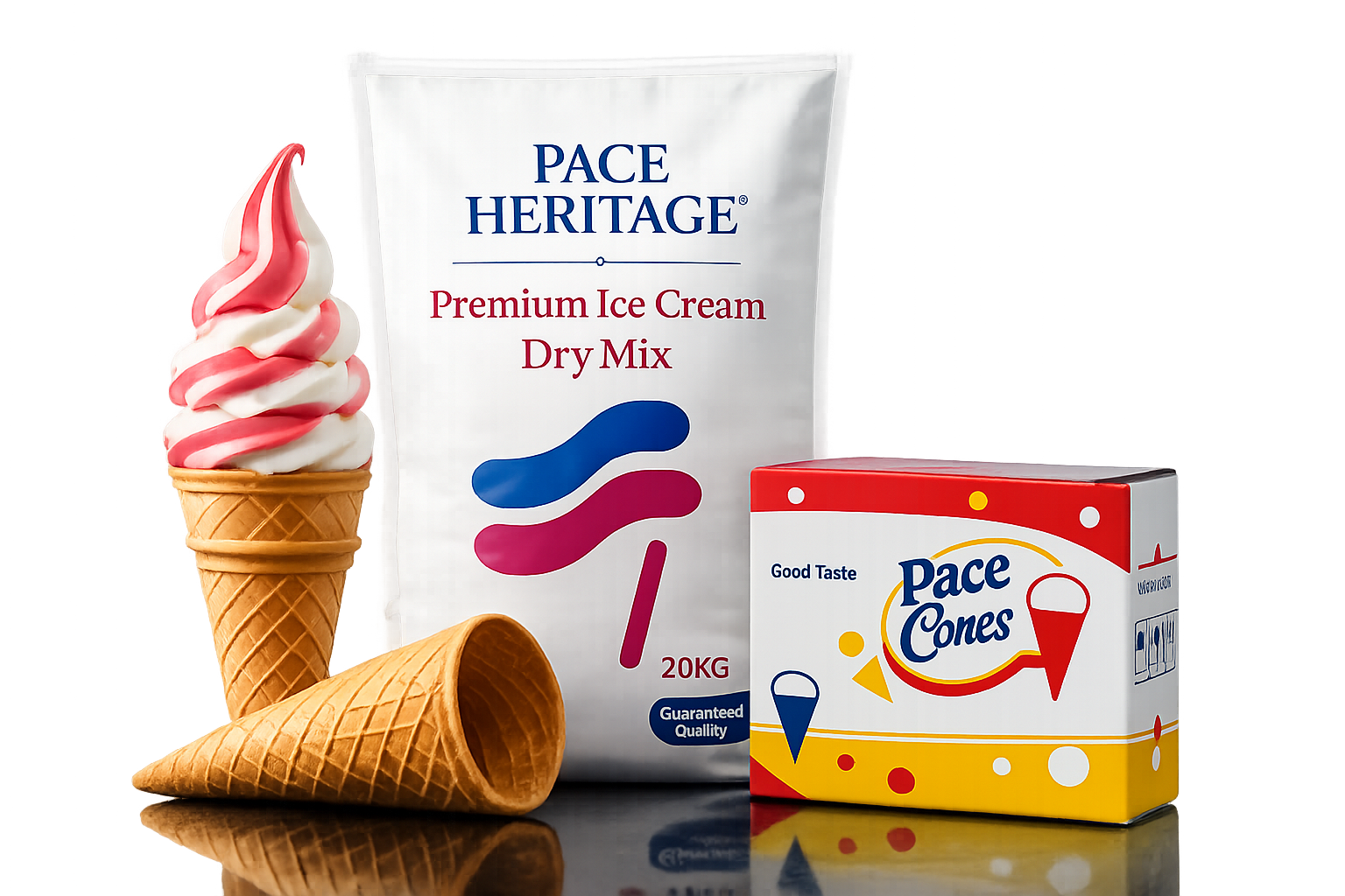 Pace Heritage ice cream, cones, and dry mix products